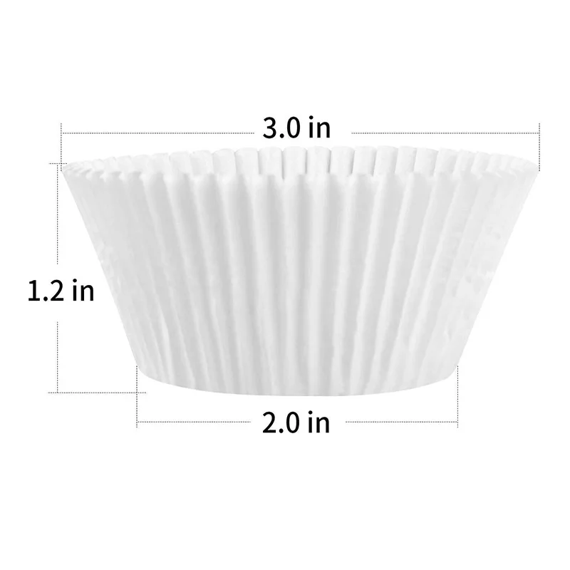 Greaseproof No Smell Cupcake Wrappers Food Grade Paper Baking Cups Mini White Cupcake Liners for Birthday