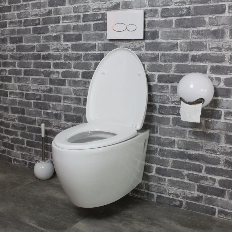 KD-04WT In Stock Chaozhou Bathroom Ware Ceramic Washdown One-piece Toilet on Wall P Trap Mode Oval Shape Water Closet Bowl