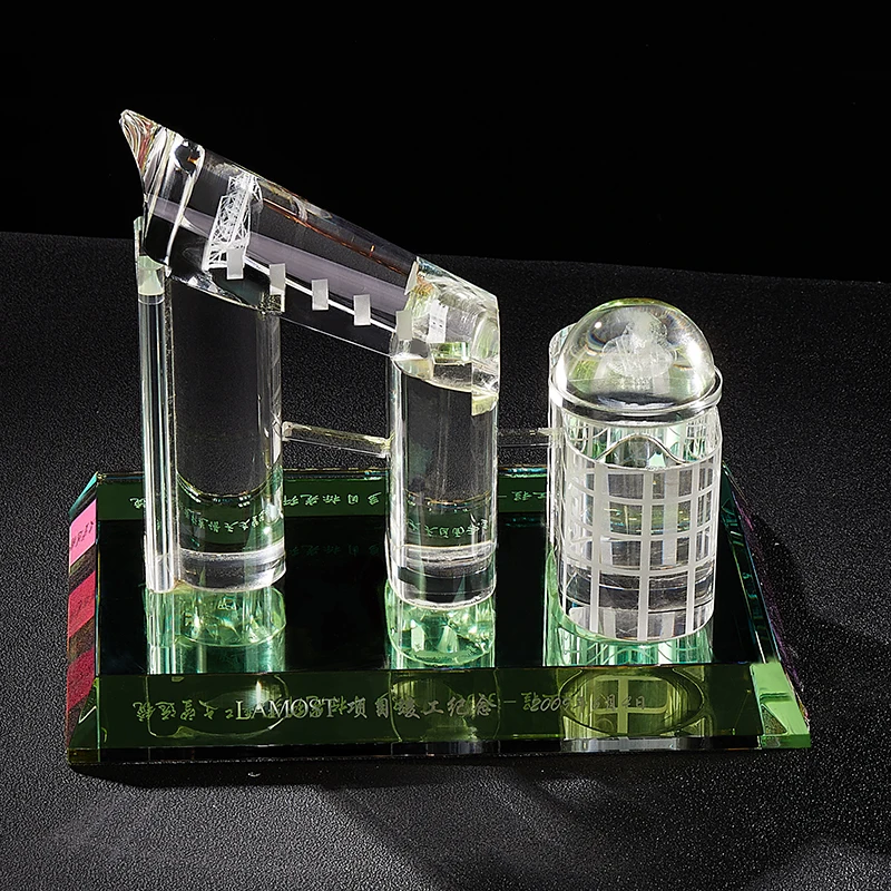 
Customized Hand Make Building Model High Quality Colorful Vivid 3D Famous Optical Glass Crystal Scale Building Model 