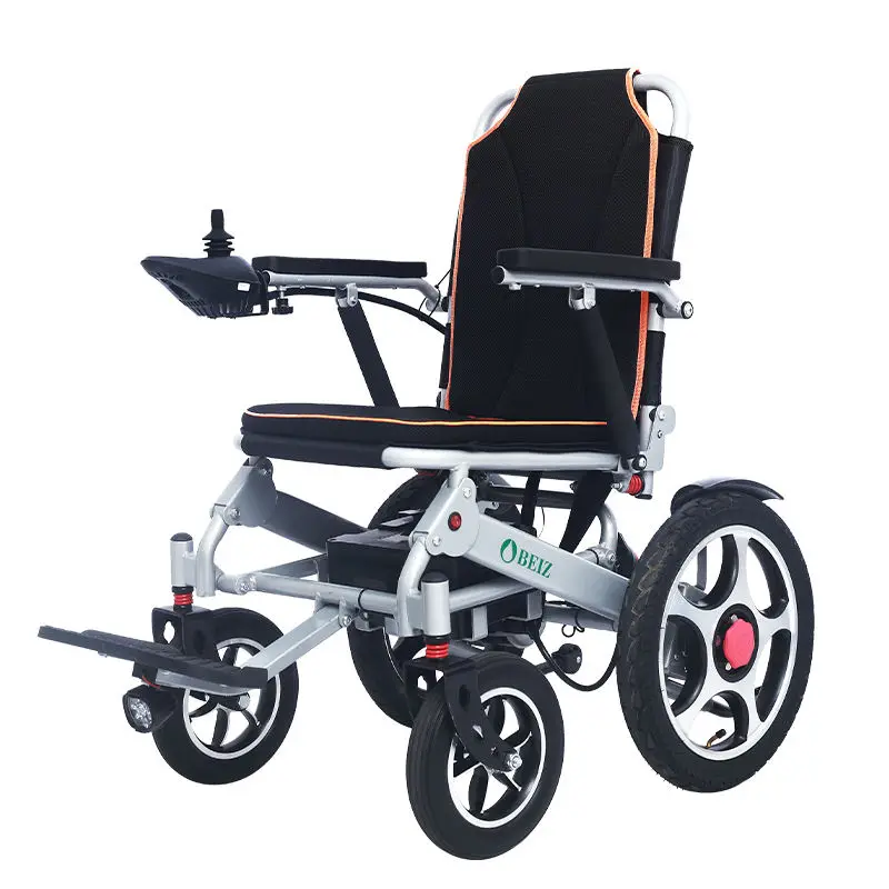 Shanghai BEIZ Brand New Portable Folding 500W Dual Motors Electric Wheelchair With 12Ah Battery Aluminium Wheels