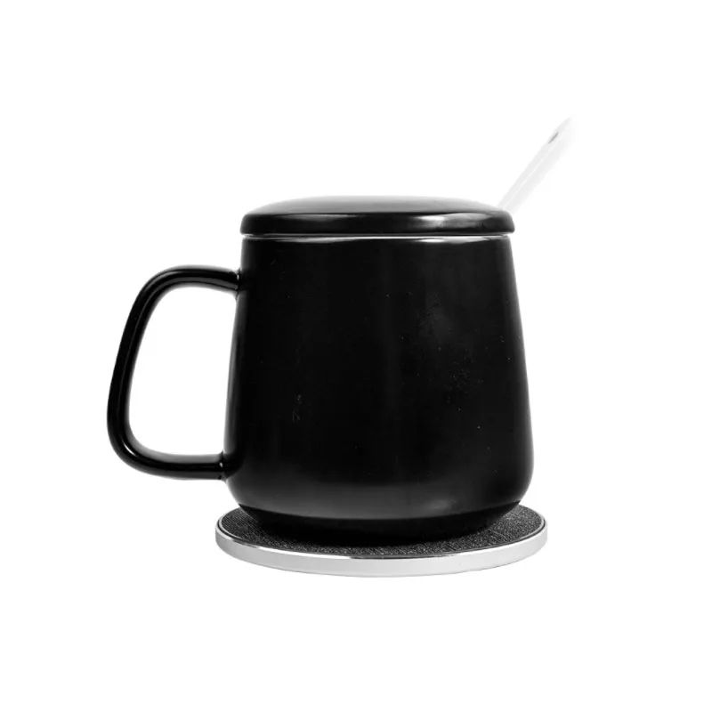 JWT 2 in 1 intelligent smart cup warmer wireless self heated thermal coffee mug warmer with wireless charger