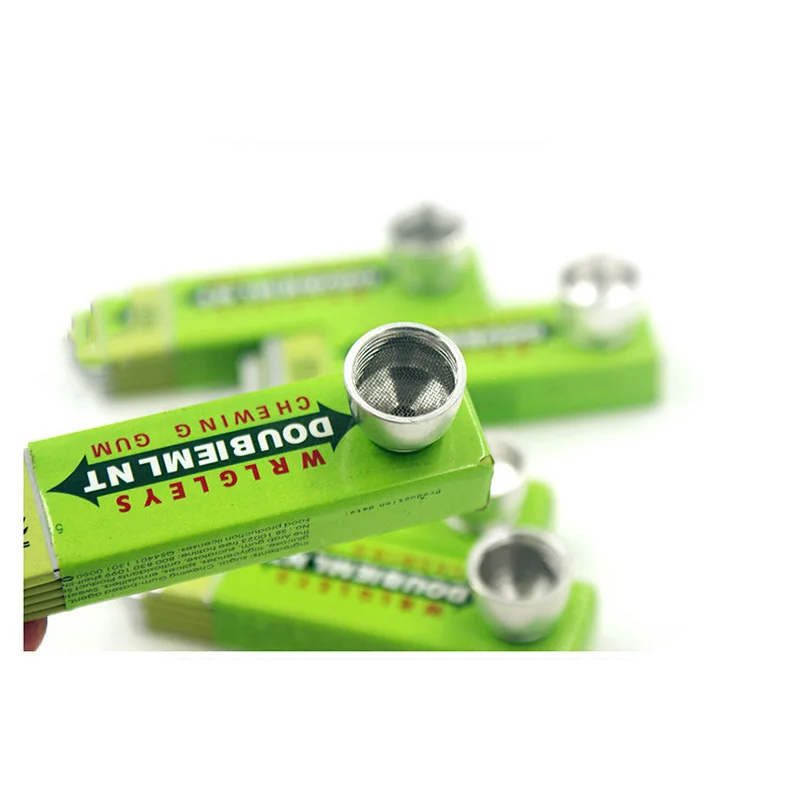 Chewing Gum Shape Weed Metal Smoking Pipe Rasta Novelty Creative Mouthpiece Alloy tobacco Novelty Items Gift Herb Tobacco Pipe