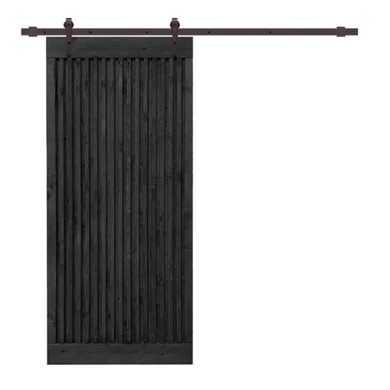 Bowdeu Factory american matt black wooden sliding barn doors black carbon steel slide sliding barn doors