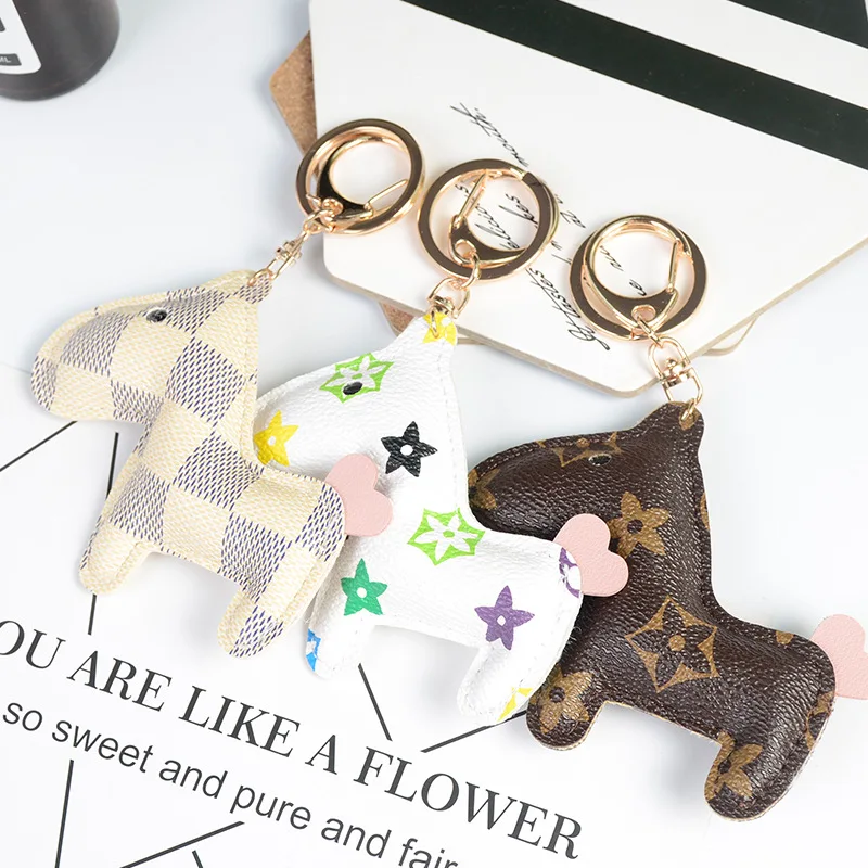 Новое поступление 2020, милый дом, брелок с кожаным принтом, мультяшный дизайн, ручная работа, цветной брелок с лошадью пони