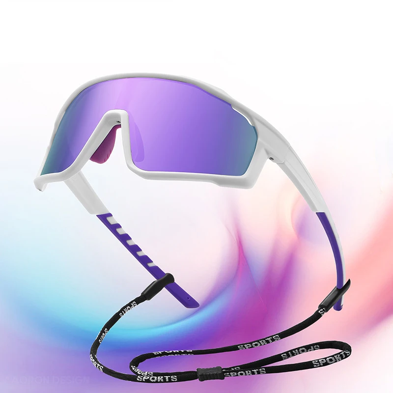 FW 3092 Fashion One Piece Mirror Lens Sun Glasses Wrap Around Men Women Cycling Sport Polarized Sunglasses Custom Logo