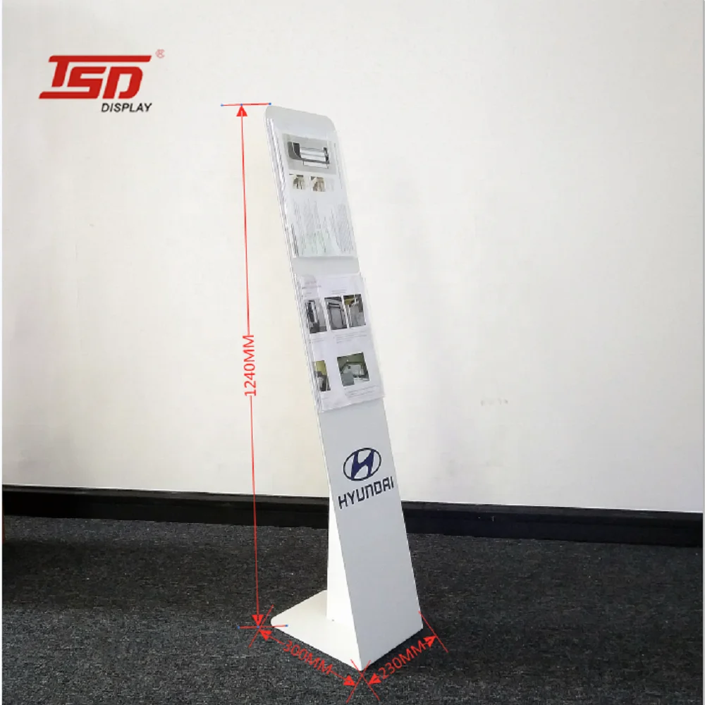 Custom free standing metal acrylic brochure poster magazine display racks stand