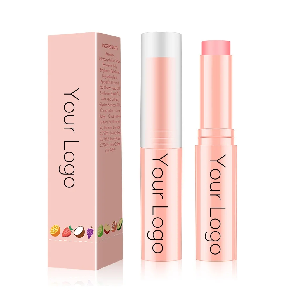 High Quality Vegan Tinted Lip Balm Stick  Moisturizing Private Label Fruit Vitamin E Lip Balm