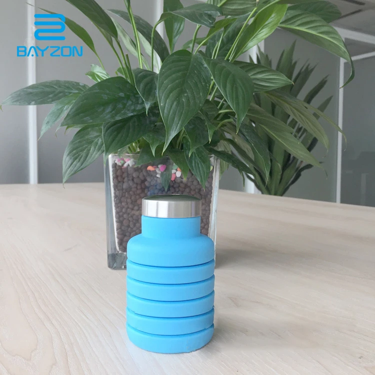 Silicone Foldable Water Bottles Portable Travel Water Bottle Leak Proof Waterbottle with Clip