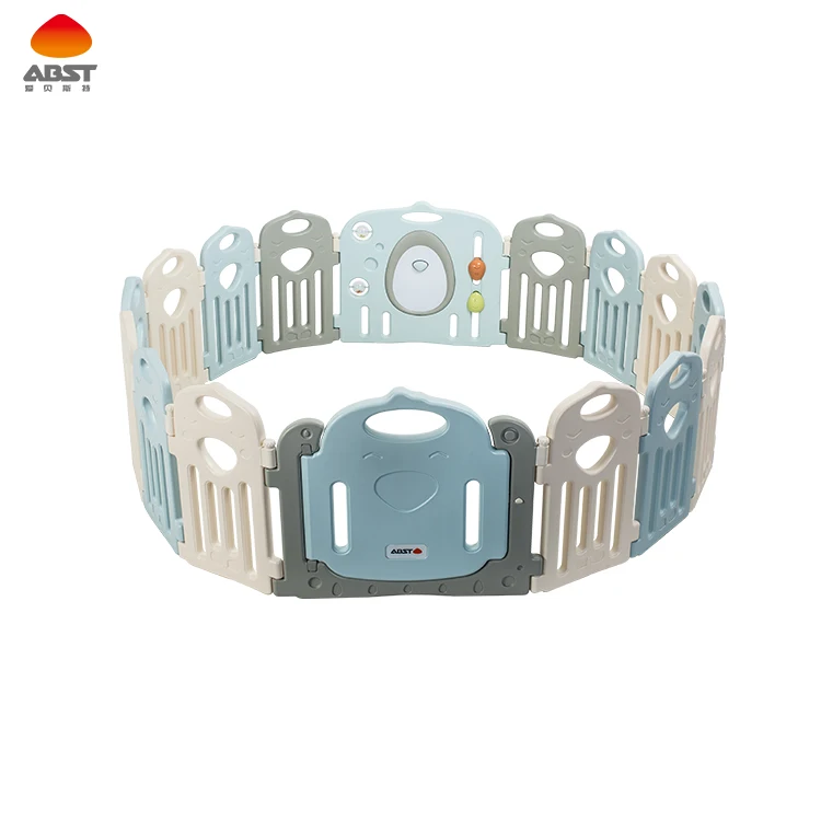 baby play yard safety fence plastic playpen PE kids large baby playpen 18 Small Panel +1 Door +1 Game Panel