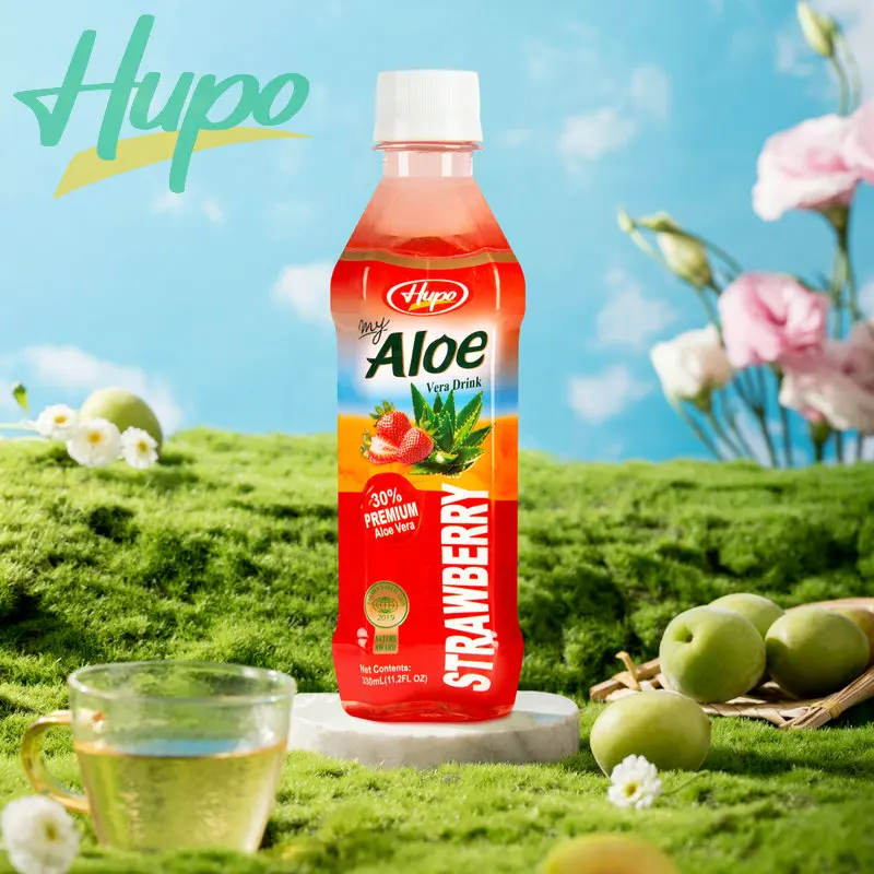 16.9 Fl Oz HUPO Fresh Juice Aloe Vera Drink Manufacturer Directory 500ml Bottle Aloe Vera Juice with Pulp