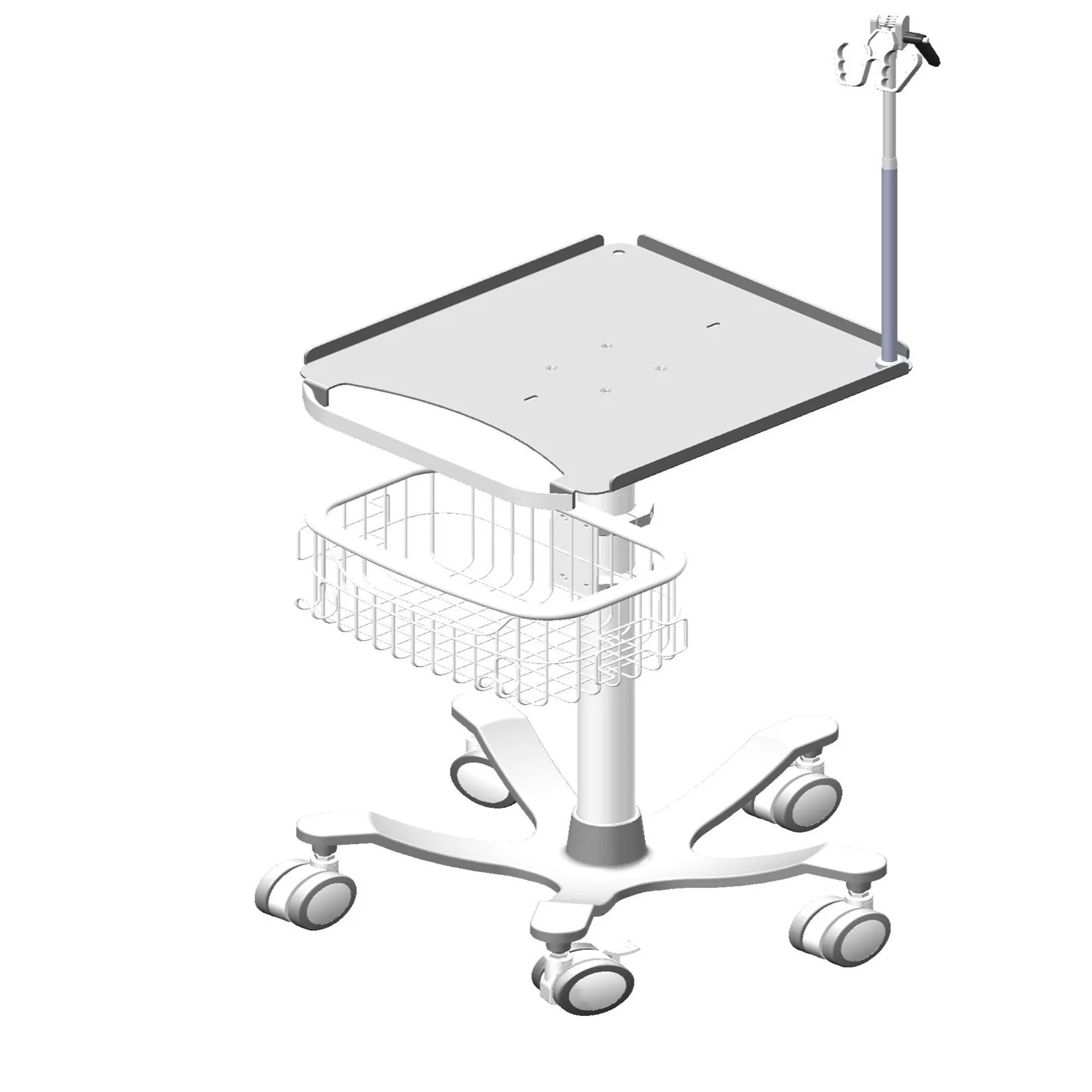 China Supplier Patient Ultrasound Laptop Hospital Medical Ecg Machine Cart Stand Stainless Steel ECG Trolley