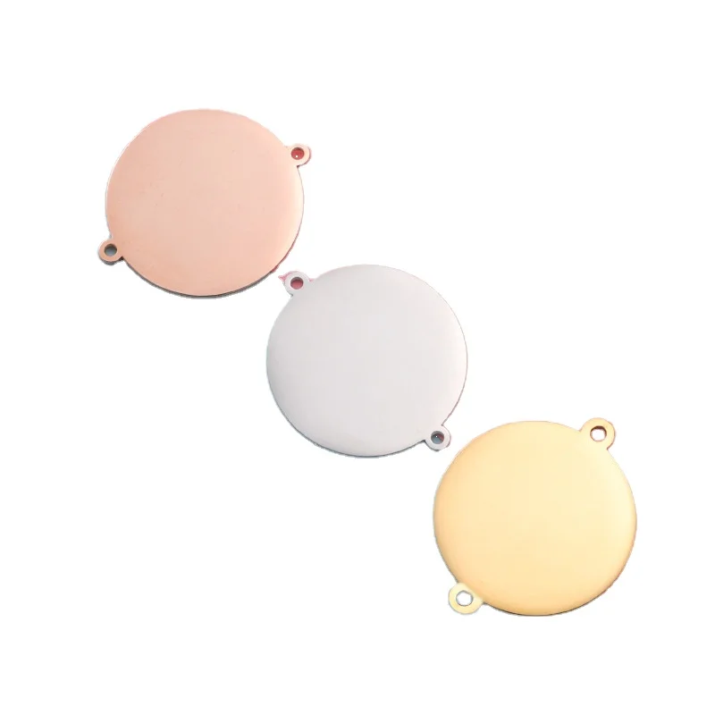 bijoux enfants Designer 2 Sided Hole Gold Plated Filled Disc Inspired Bangle Bracelet Charms  For Diy Bracelets Jewelry Making