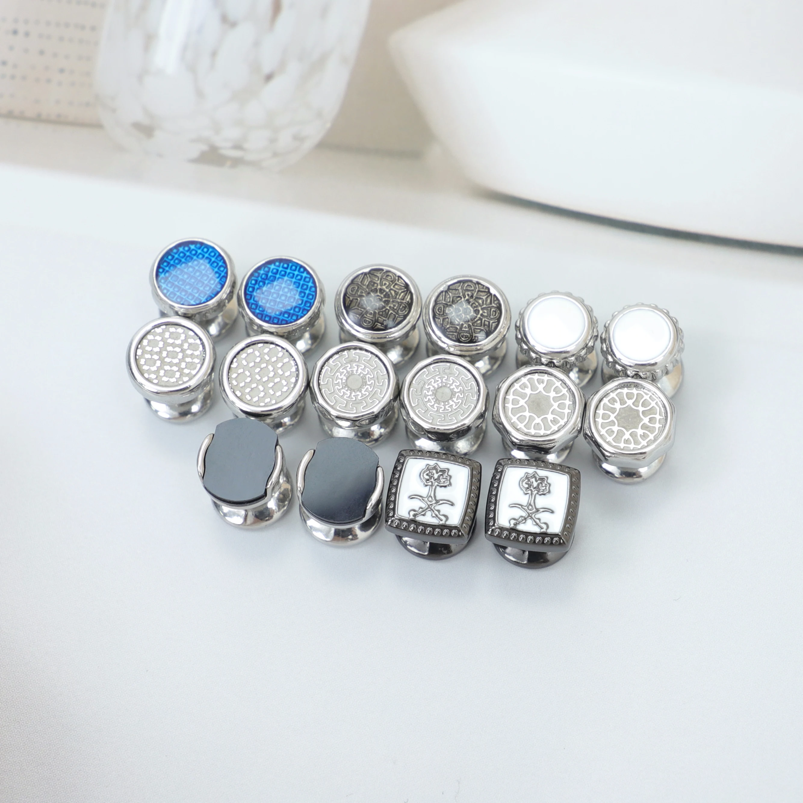 Wholesale Premium quality small cufflinks button for men cufflinks button for Muslim Arab Men decoration kids