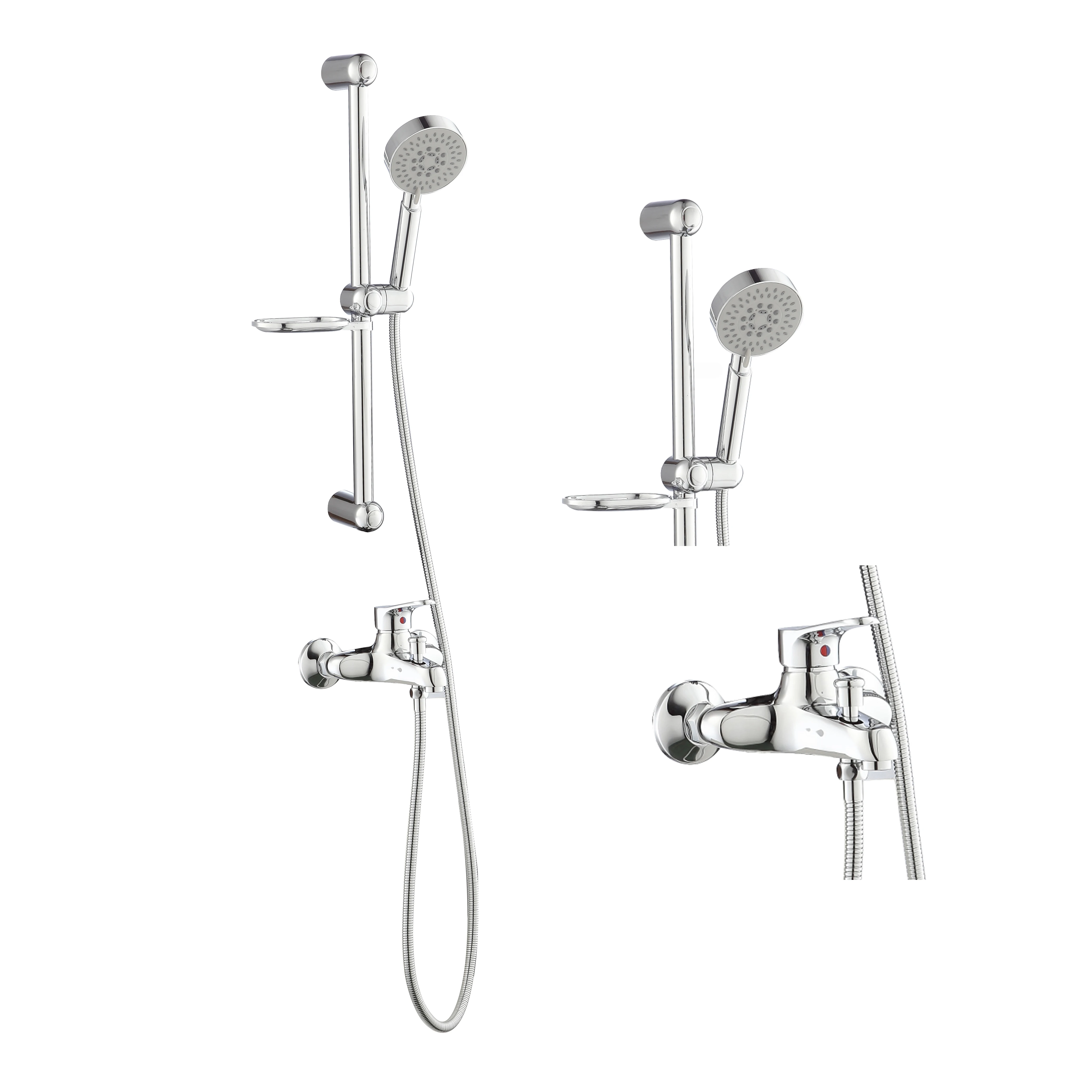 European bathroom accessories shower mixer taps wall mounted rain shower set