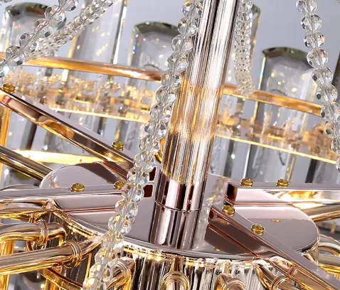 Modern Luxury Noble Golden Square Luxury Crystal Pendant Light Living Room Office Company High end Pendant Light