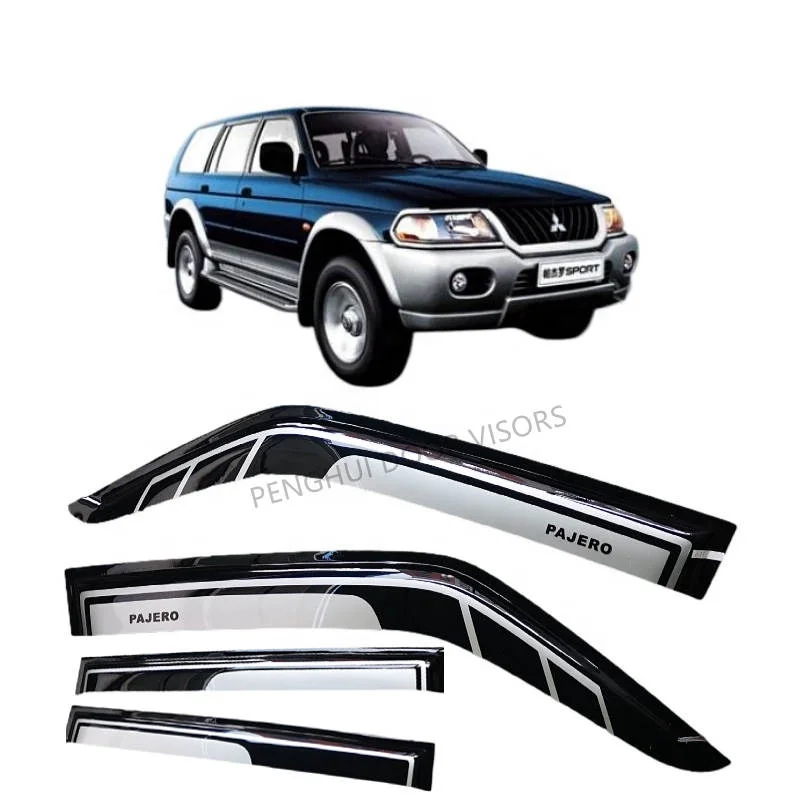Factory price black-sliver design window deflector V73,rain guard,wind protector visor for Mitsubishi Pajero