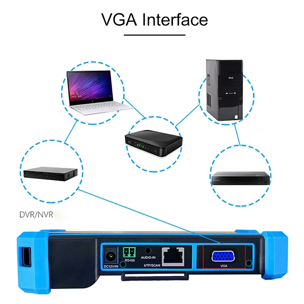 Тестер видеонаблюдения IP-камера AHD CVI TVI SDI 4k HD VGA Кабельный трекер тестер IPC CCTV poe портативный монитор CVBS тестирование кабеля