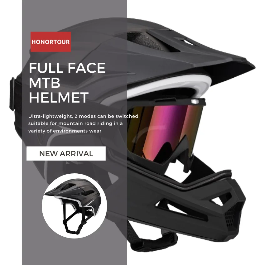 HONORTOUR New Arrival Factory Price Custom Adults Mtb Bike Helmet Cycle Full Face Bike Bicycle Helmet Downhill Helmet Bike