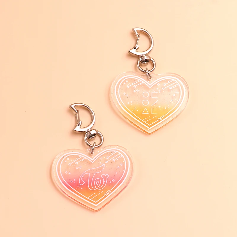 Custom Keyring Acrylic Wholesale High Quality Epoxy Resin Love Type Keyring Custom Logo Acrylic Keychain