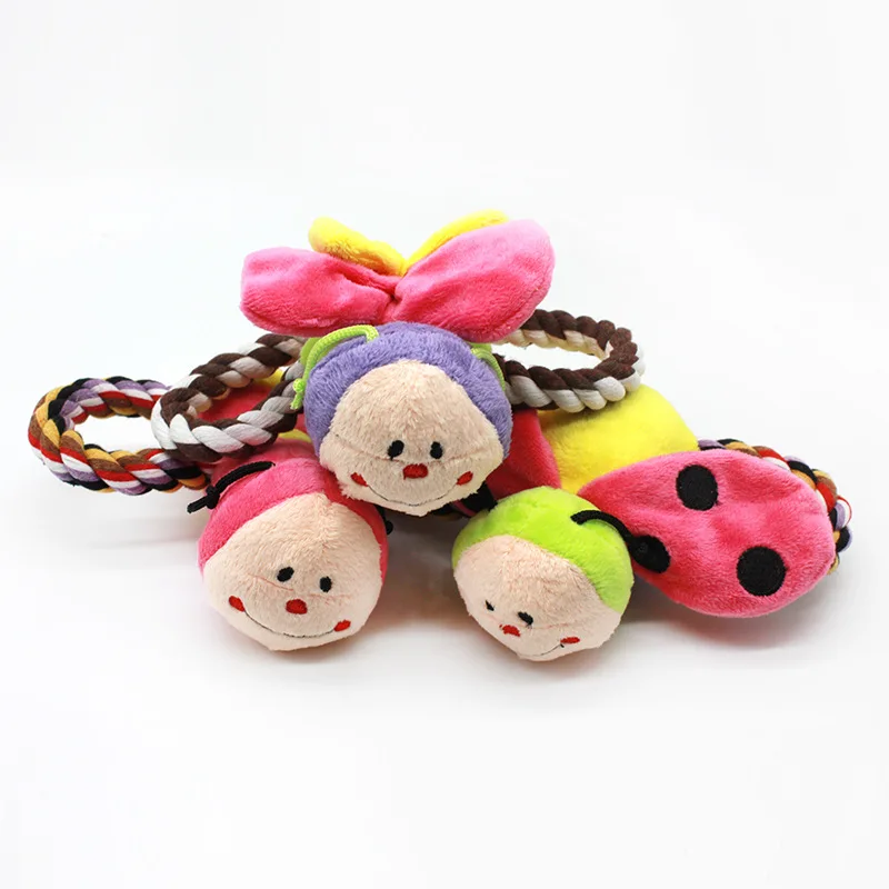 Wholesale Pet Dog Toy Plush Insect Vocalize Plush Cotton Rope Toy Dog Supplies