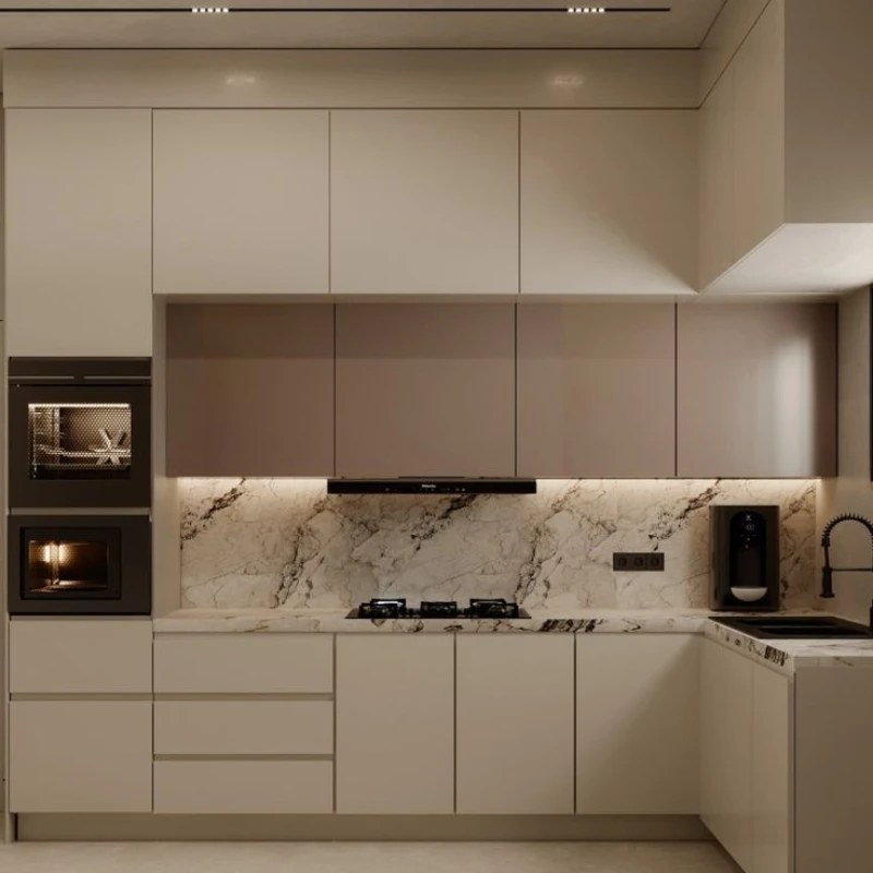 Kitchen Ready-to-Assemble Cabinets PVC Modular Wooden Kitchen Furniture American Kitchen Cabinet Complete Sets