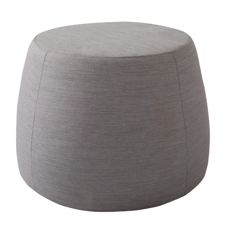 Modern Fabric Footstool Round Stool Ottoman Pouf