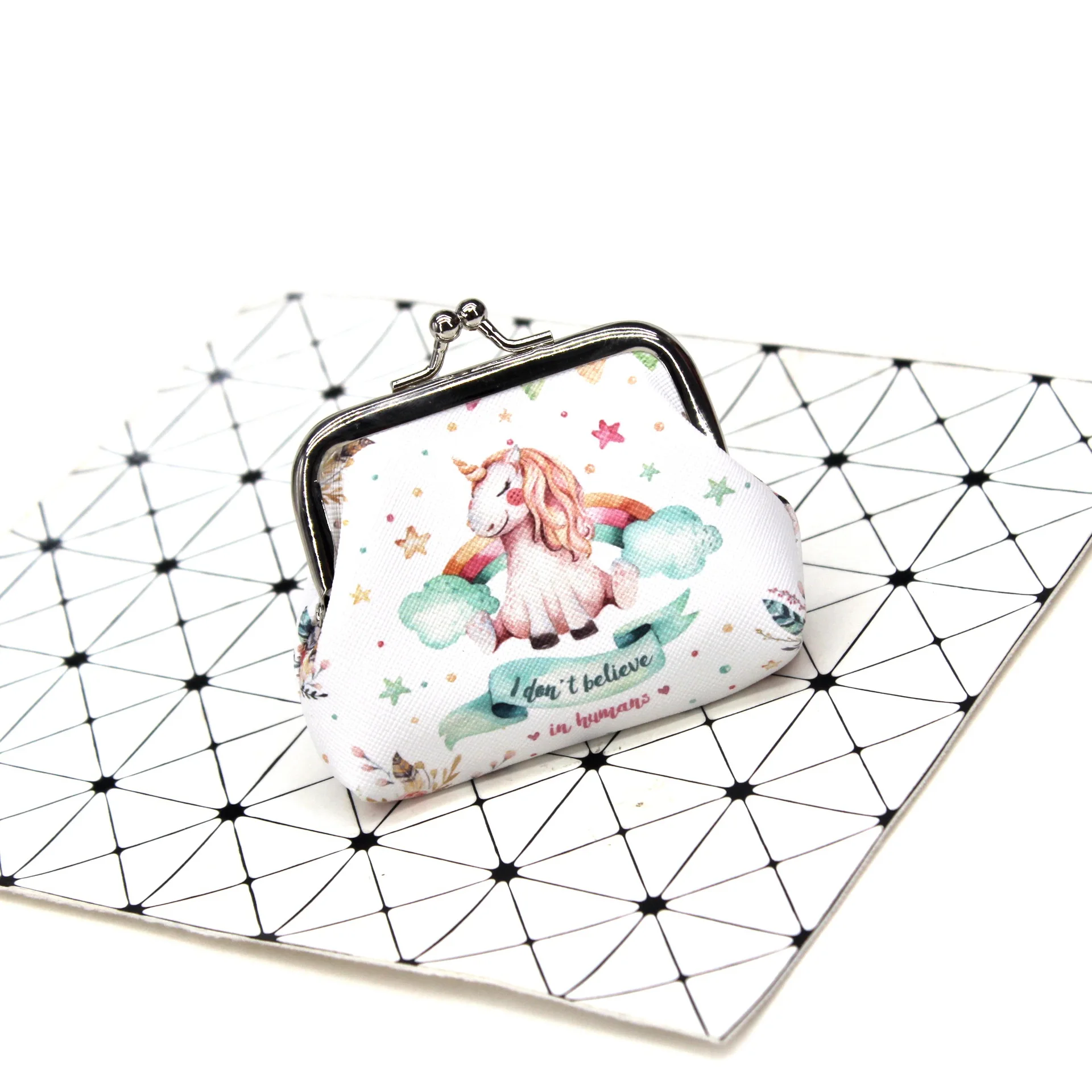 Оптовая продажа, кожаный кошелек для девочек, рекламный подарок, 3D креативный Кошелек для монет из искусственной кожи с принтом единорога для детей