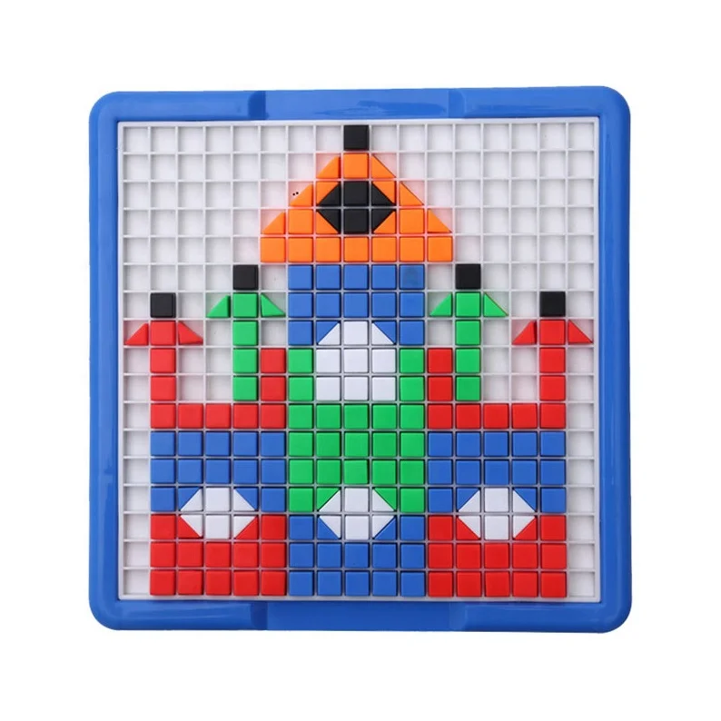 New good quality for children intelligence colorful cube block plastic pegboard jigsaw puzzle toy