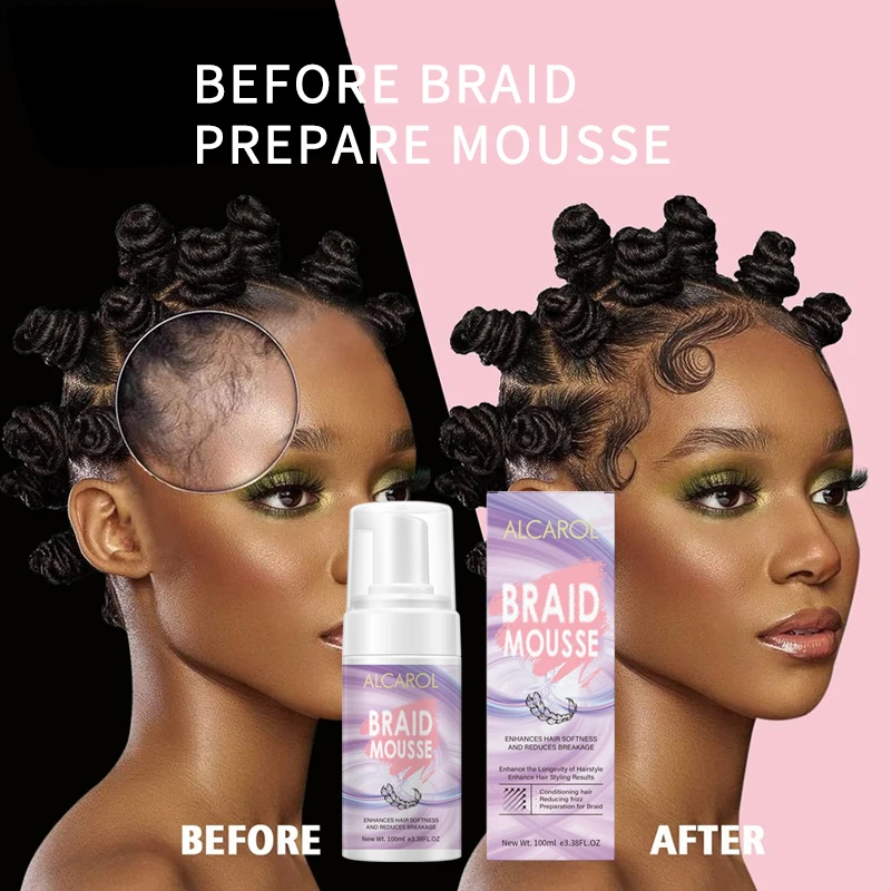 ALCAROL Hair Mousse Styling Braiding Sheen Braids Dreadlock Braid Mousse with Custom Brand