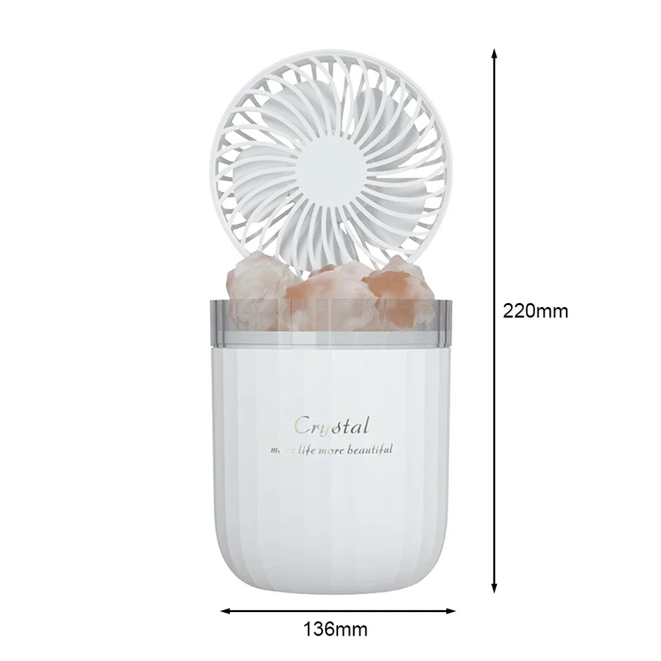 2021 USB Home Cool Night Light Cute Mini Car Therapy Air Purifier Led Diffuser humidifiers Fan salt stone crystal humidifier