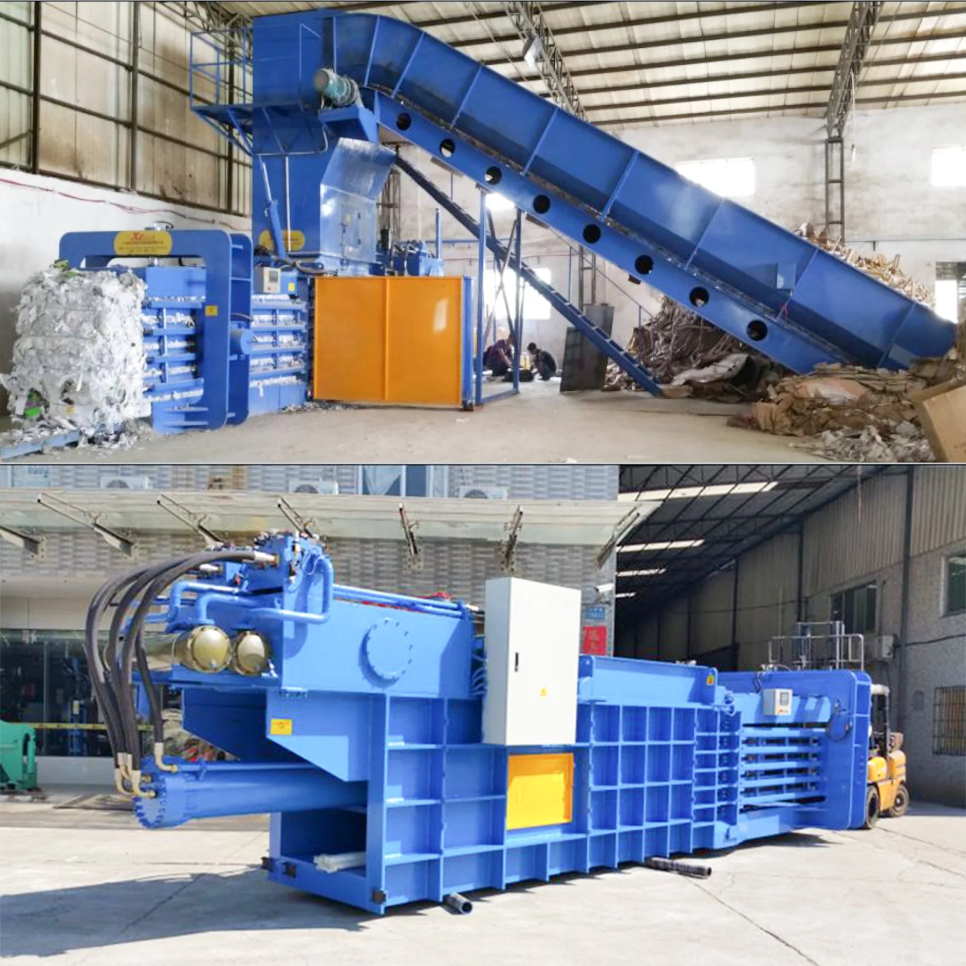 Keshang Fully Automatic Waste Paper Baler Compress Baling Recycle Machine