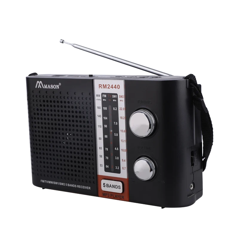 Mason supply  MP3 music player with usb speaker am fm tv sw1-2 5 band radio