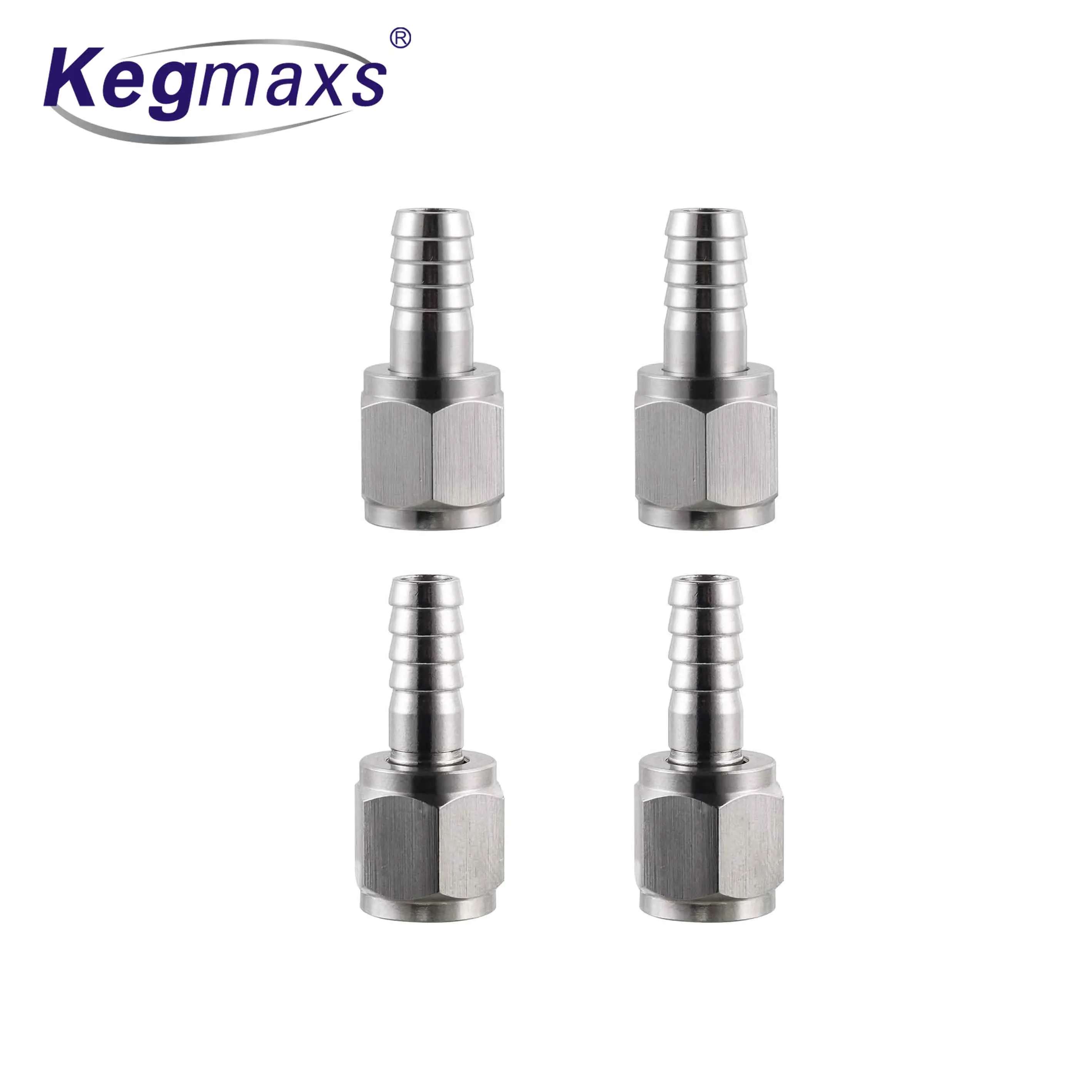 Kegmaxs Homebrew Hose Swivel Nut Barb, 1/4' Barb & 5/16' Barb, Stainless Steel MFL Quick Disconnects Fittings for Brewing