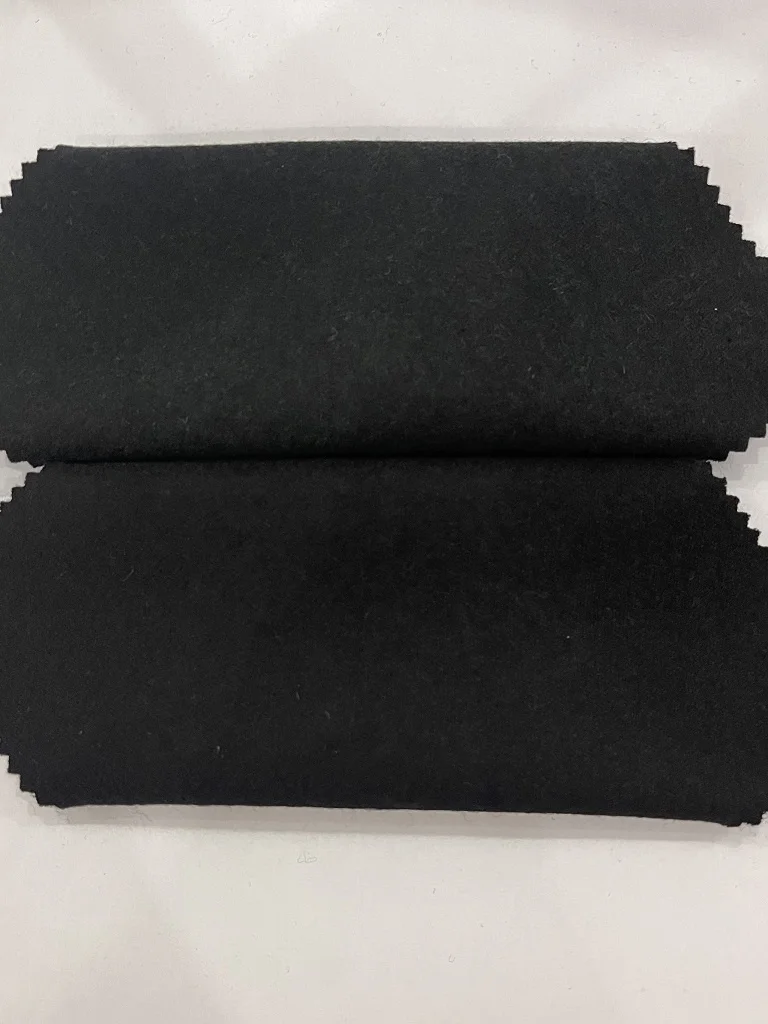 RTS Supplier Plain Double Face Wool Polyester Cotton Knitted Fabrics For Clothing ZY005 black/ZY005-1