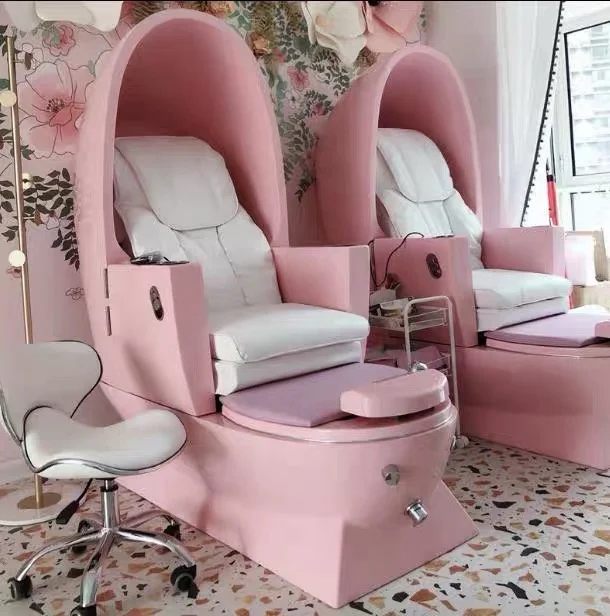 New modern pink spa egg shaped pedicure chair for beauty salon