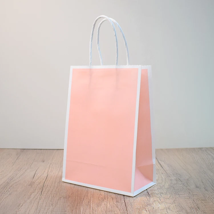 Recyclable kraft paper bag reusable shopping paper bags with logo printed