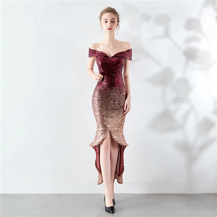 16173 # евро-американское полупрозрачное L постепенное короткое вечернее платье с бусинами юбка облегающее для юбки девочек