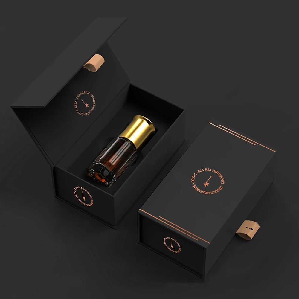 Perfume Paper Packaging Cardboard Book Style Magnet Closure Gift Box for Glass Bottle