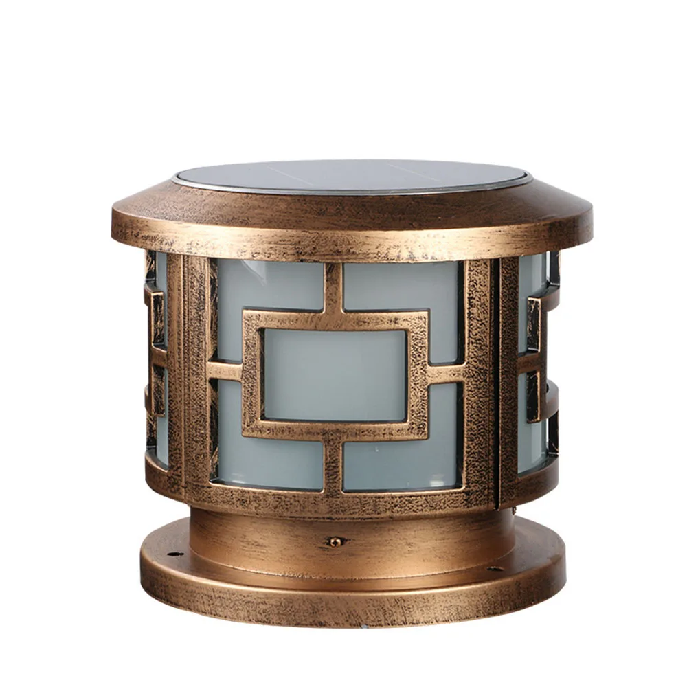 
2.5W 3W 5W modern design outdoor IP65 waterproof round LED solar pillar fence garden light 