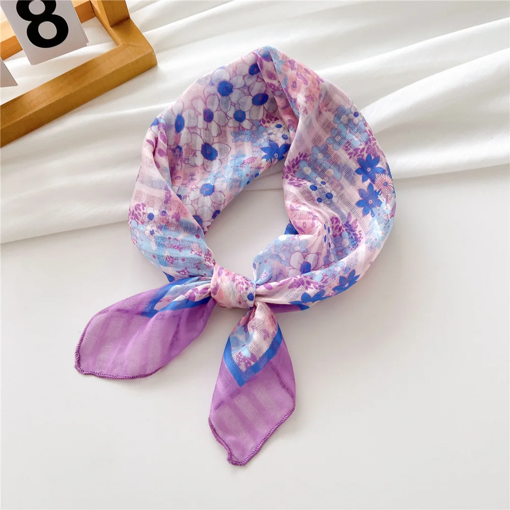 53*53 Satin Head Scarf Hair Scarf Silk Head Cashew Print Silk Bandana Silk Hair Wrap Neck Scarf