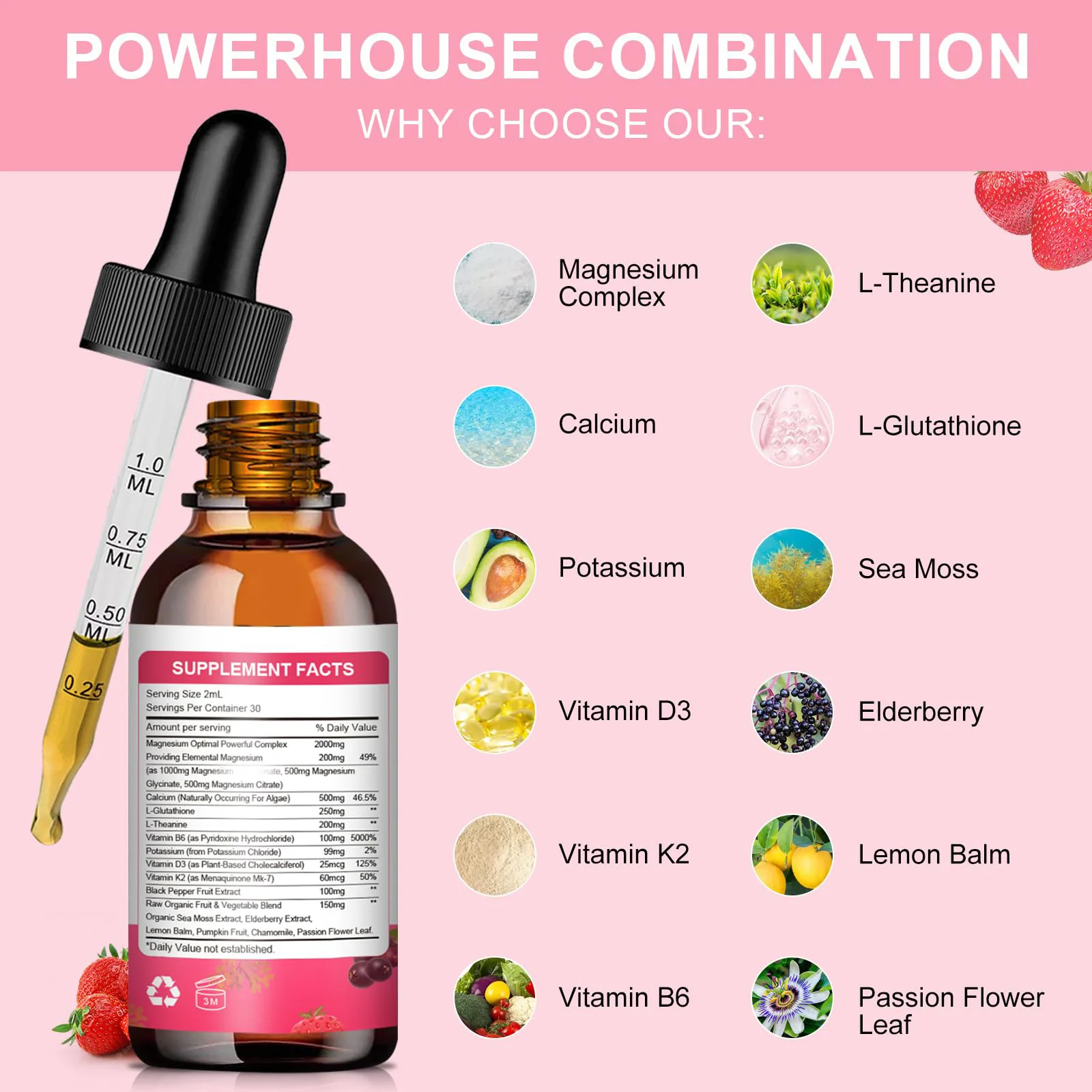 Magnesium Glycinate Supplement 1000mg Magnesium Liquid Drops With Magnesium Glycinate Citrate Muscle Sleep Energy Improve OEM