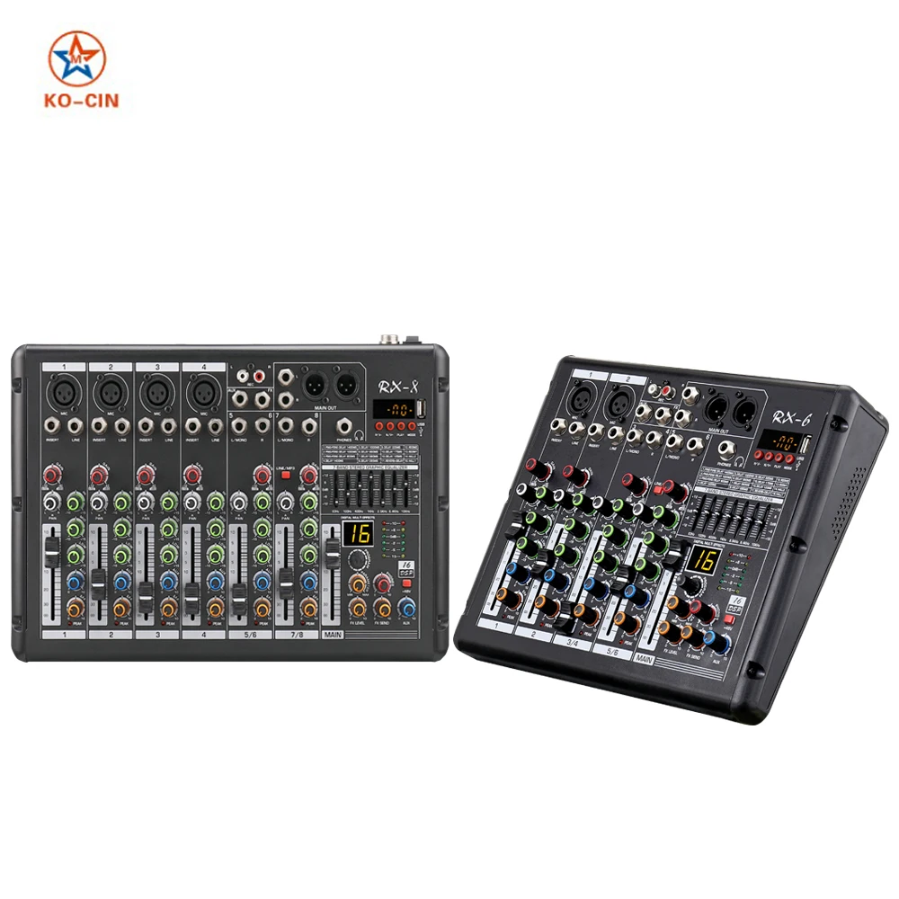  RX8 16 dsp эффект USB BT платье для выступления на сцене DJ микшер аудио 4 канальный профессиональная микшерная