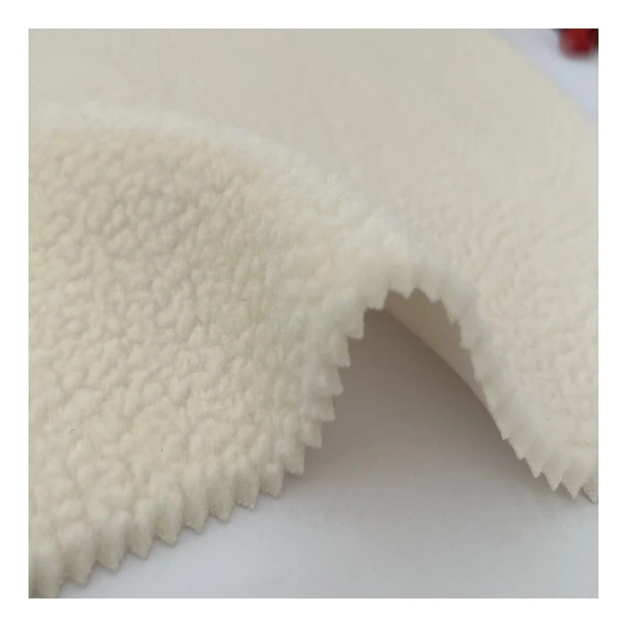 Hot sales 100%polyester single lamb fleece fabric lamb wool fabric keep warm sustainable for Garment coats