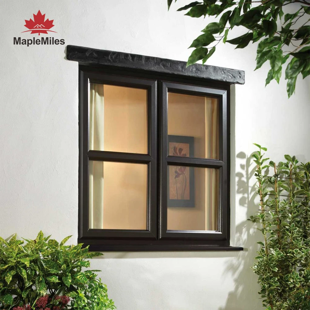 Maplemiles 2100x610 Custom Design Thermal Break Black Fixed Tempered Glass Window for Balcony