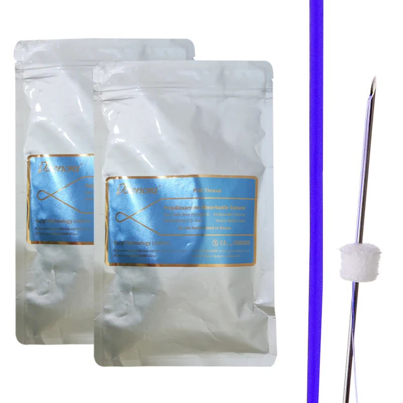 Wholesale face lifting medical skin tightening hilos smooth mono 27G 50mm sharp needle PDO thread