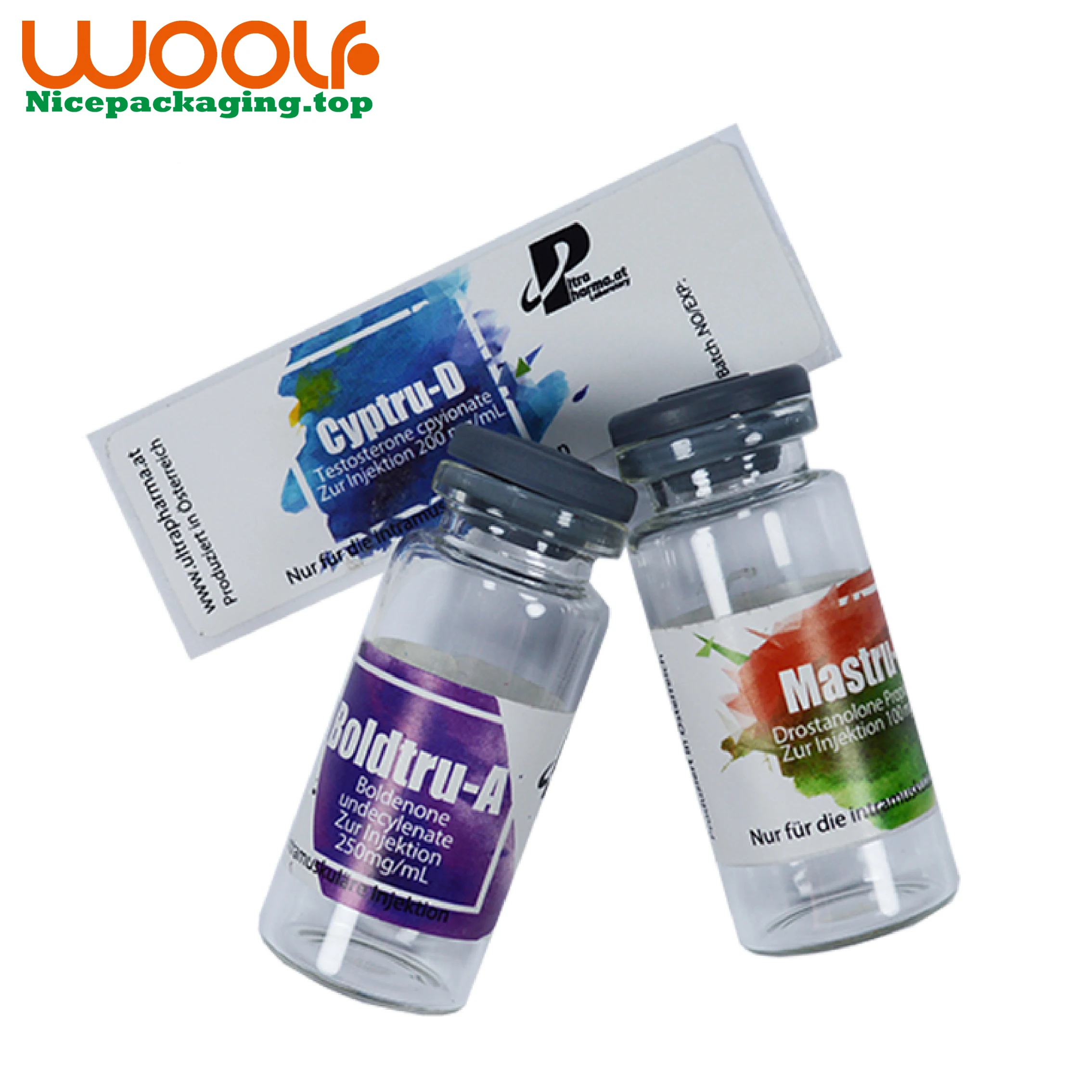 Cheap Price Custom Printing Waterproof Peptide Steroid vial label Boxes