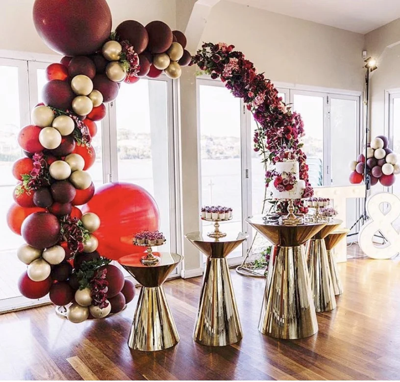 Cheap price Wedding stage decoration Gold Round cake Stand