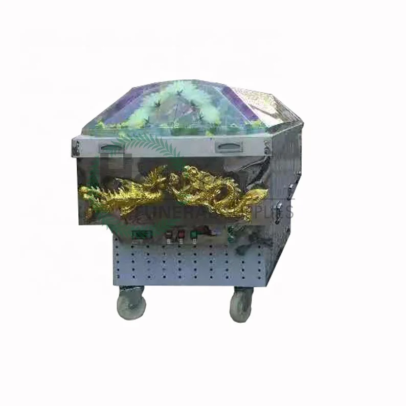 Hot selling funeral transparent cover mortuary freezer air conditioned coffin for body display