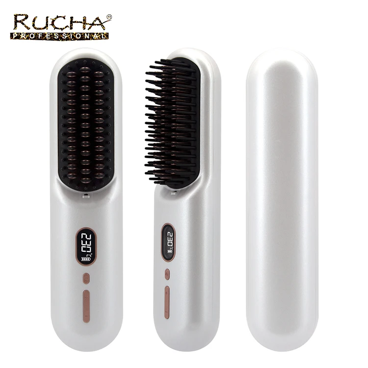 Professional Hair Straightener Comb Electric Wireless Hair Brush Mini Ionic Hair Straightener Brush