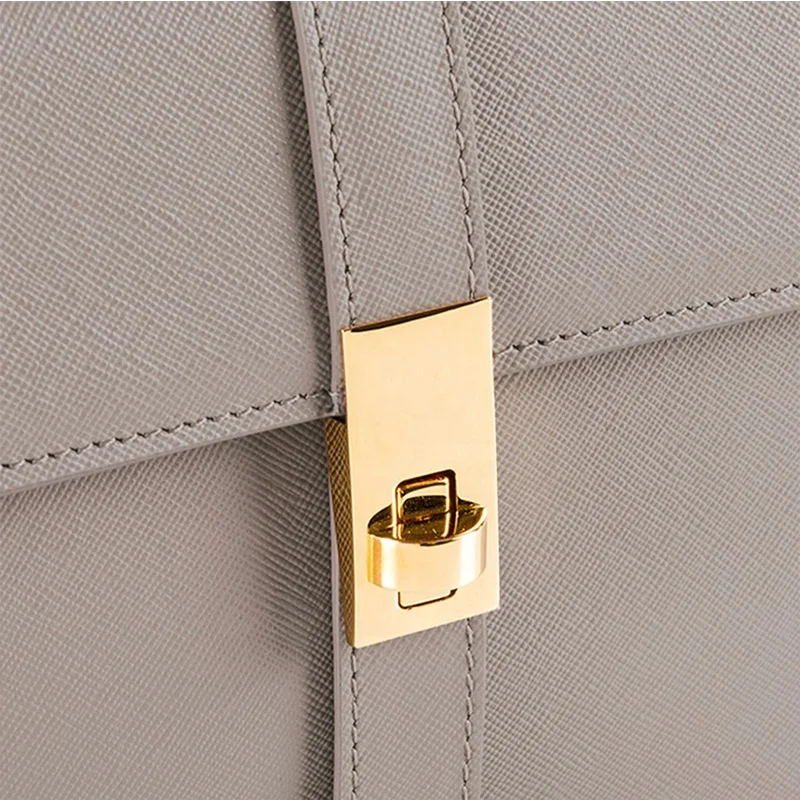 Custom Logo Classic Luxury Small Pu Leather Womens Handbags Fashion Twist Lock Saffiano Elegant Top Handle Ladies Hand Bags